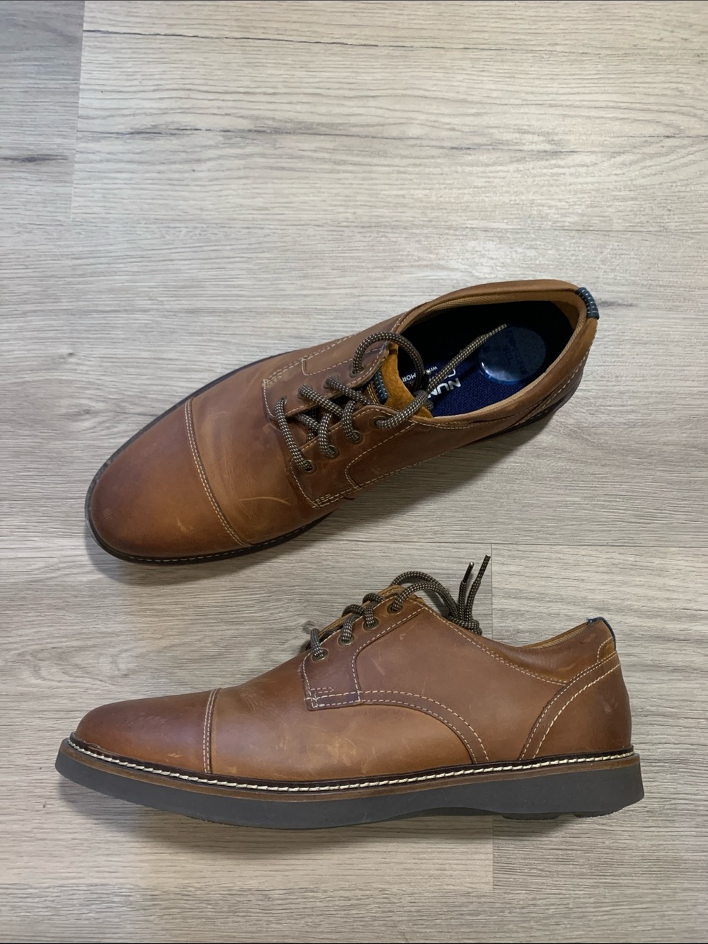 Nunn Bush Brown Leather Oxford Derby Lace-Up Shoes size 12